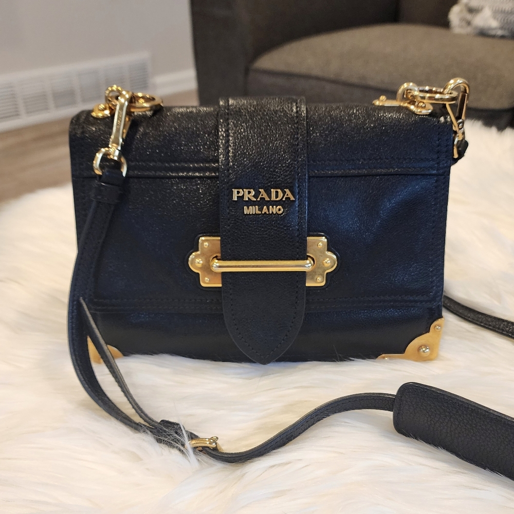Prada Cahier Black Leather Bag!